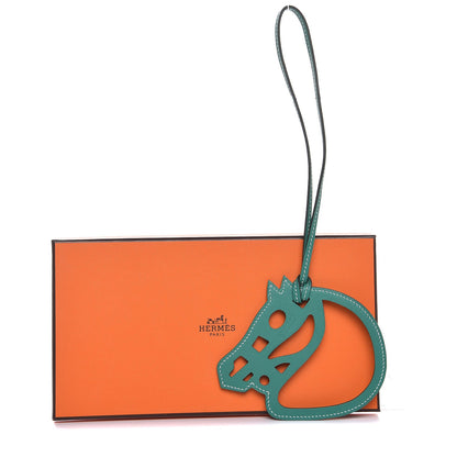 Hermes Swift Paddock Cheval Horse Bag Charm Vert Vertigo 4 of 4