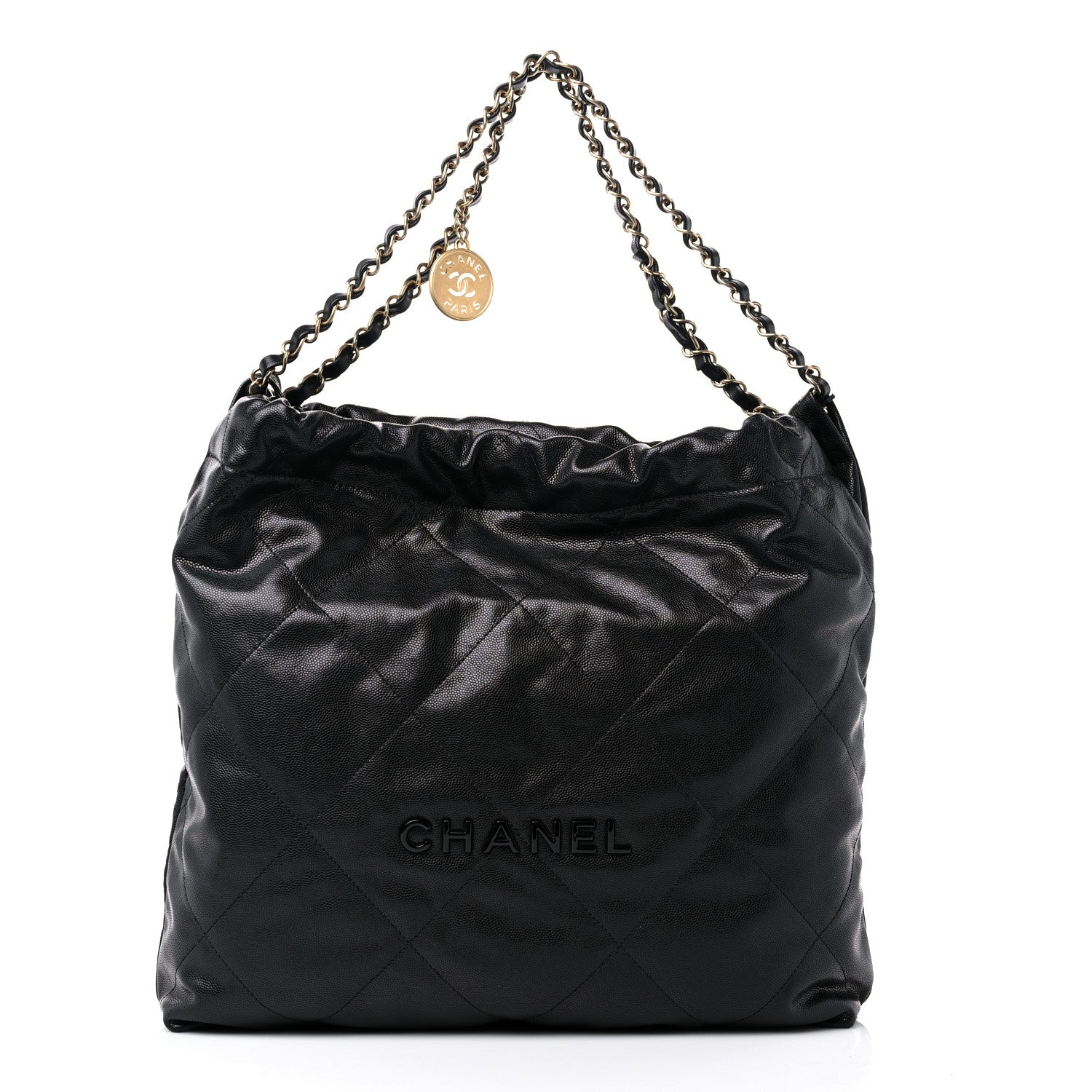 Chanel Shiny Caviar Quilted Monochrome Chanel 22 Black 3 of 11