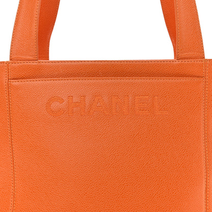 Chanel Caviar Logo Shoulder Bag Orange 8 of 11