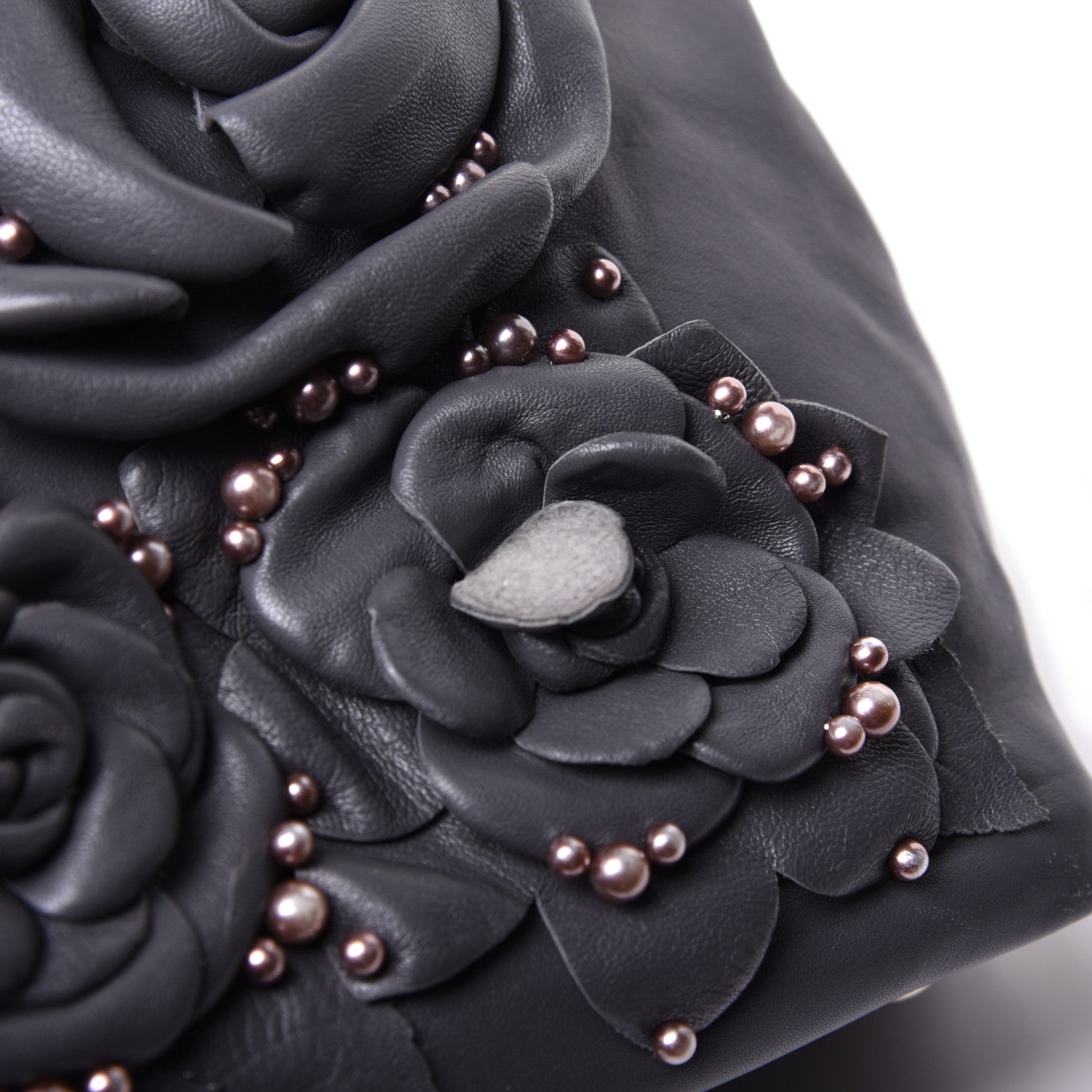 Valentino Garavani Nappa Studded Rosette Tote Grey 10 of 10