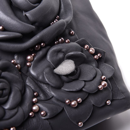 Valentino Garavani Nappa Studded Rosette Tote Grey 10 of 10