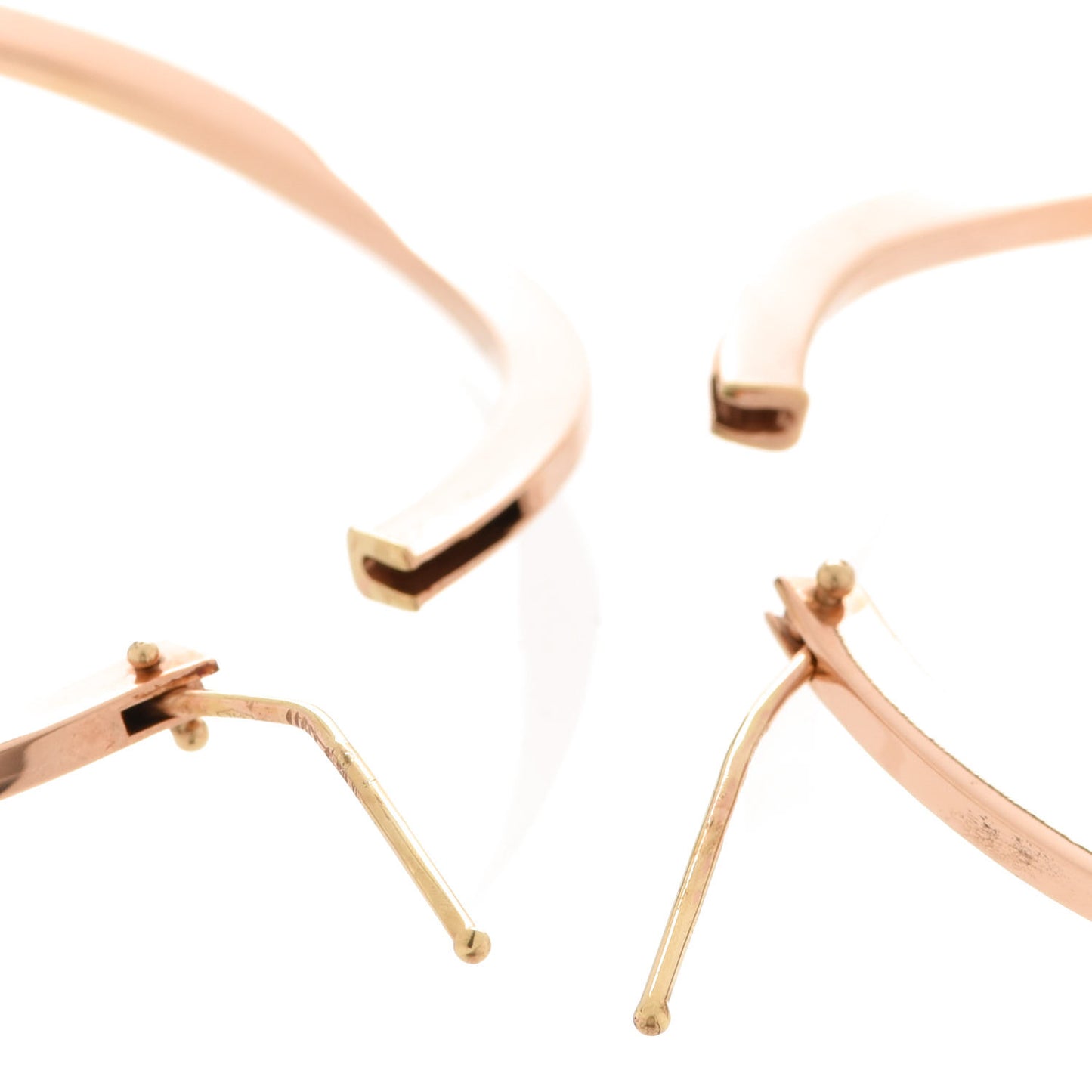 18K Rose Gold Diamond Wavy Hoop Earrings