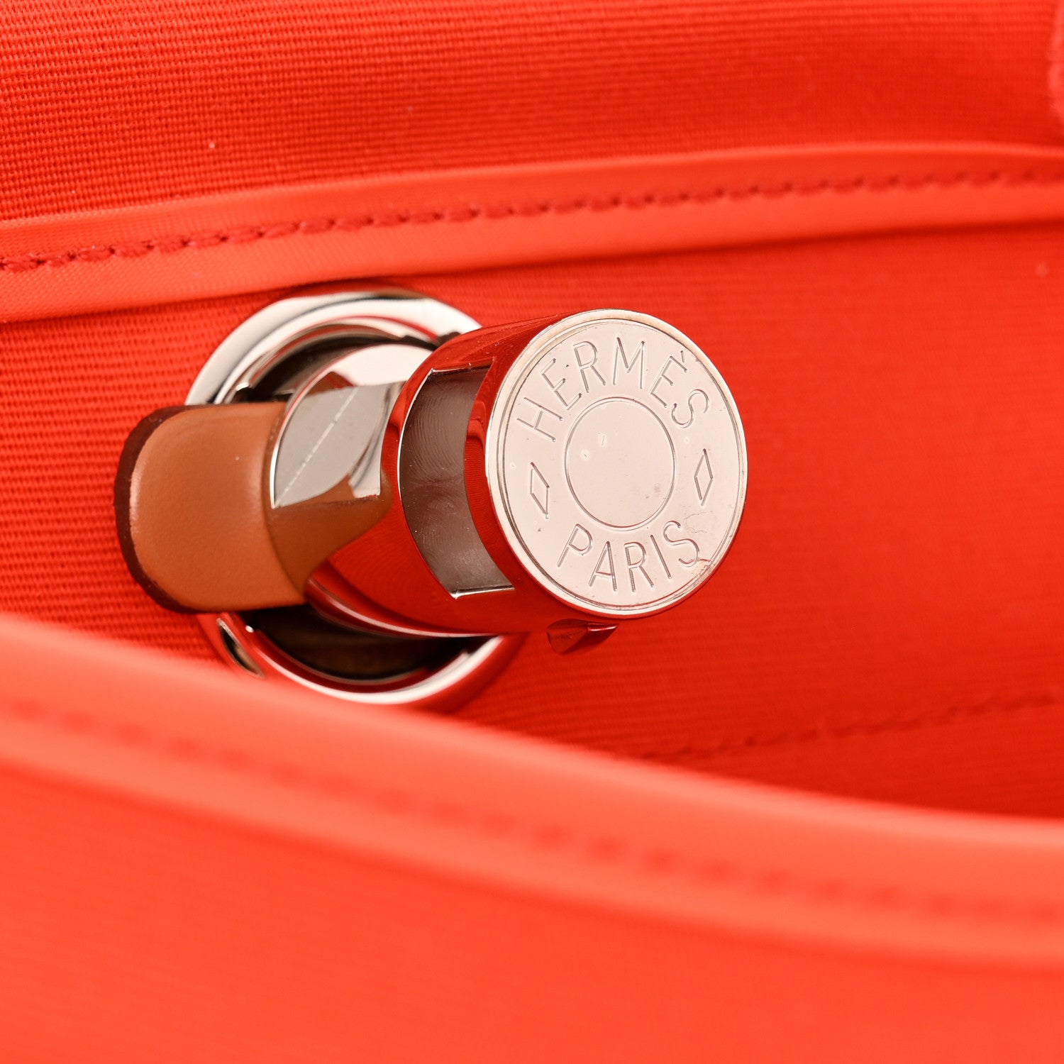 Hermes Vache Hunter Toile Herbag Zip 31 PM Capucine Fauve 8 of 13