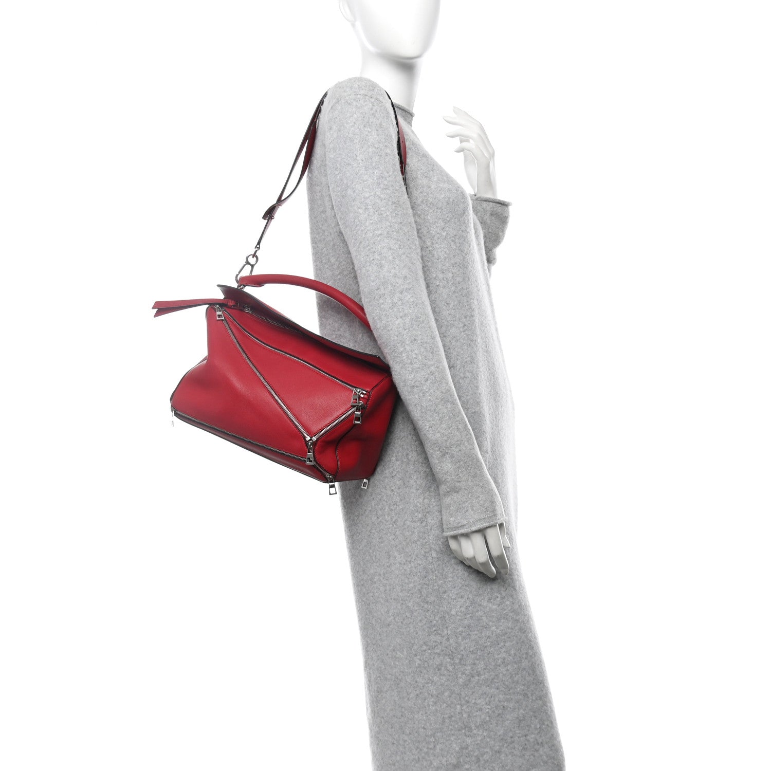 Loewe Calfskin Medium Puzzle Bag Rouge 2 of 13