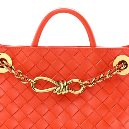 Bottega Veneta Nappa Intrecciato Small Andiamo With Chain Shoulder Bag Orange 7 of 9