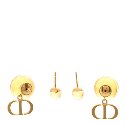 Christian Dior Metal Resin CD Tribales Earrings Translucent Yellow 3 of 4