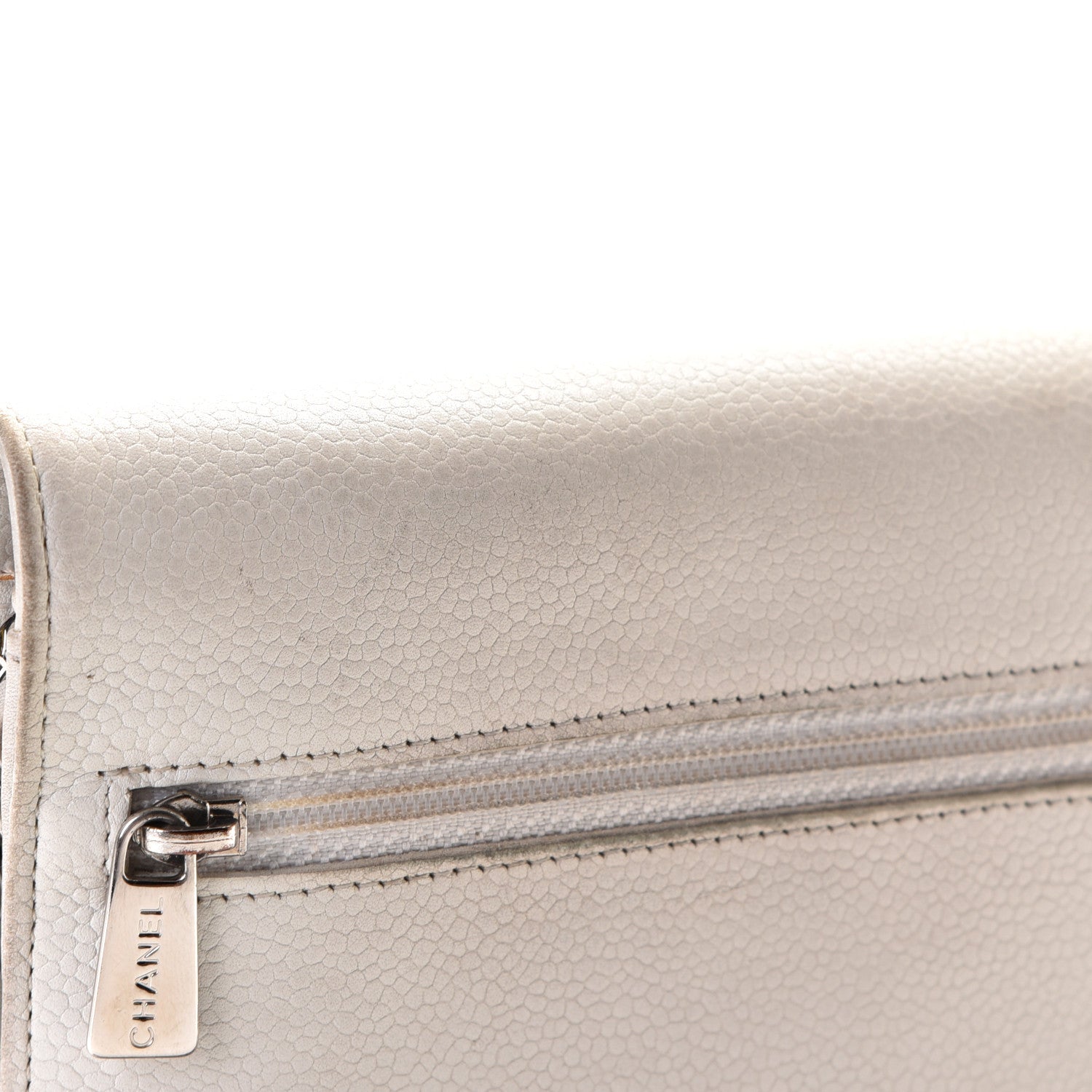 Chanel Caviar Timeless CC Wallet on Chain WOC White 8 of 10