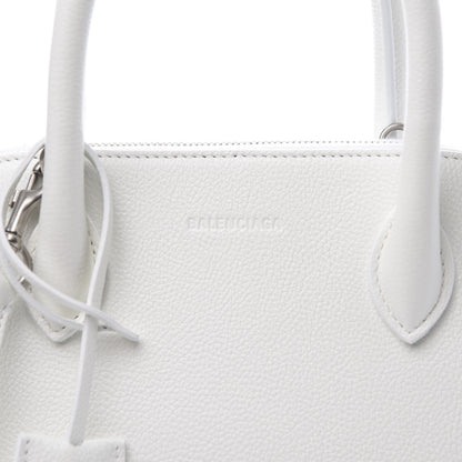 Balenciaga Grained Calfskin Logo S Ville Top Handle Bag White Fluo Pink 10 of 11