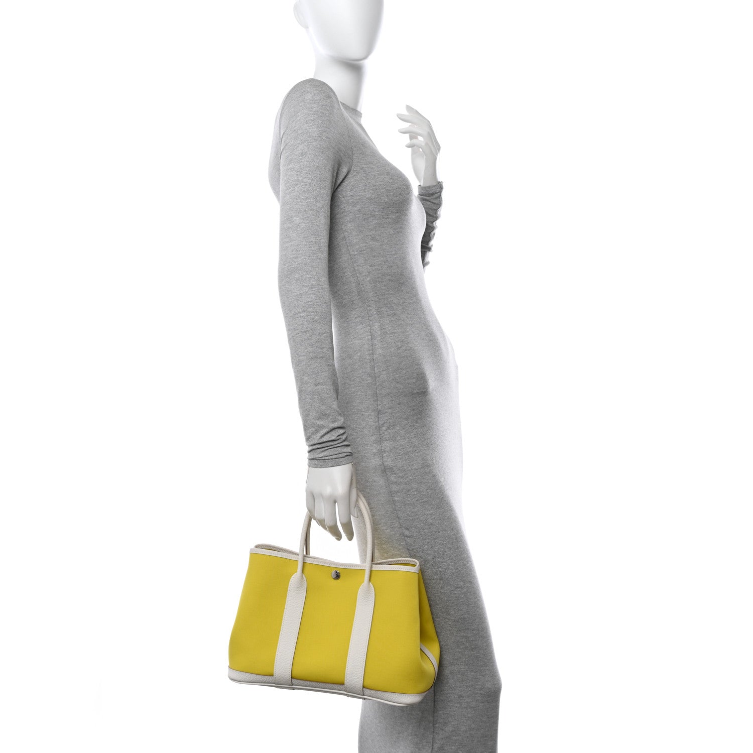 Hermes Toile Officier Vache Country Garden Party 30 TPM Lime White 2 of 11