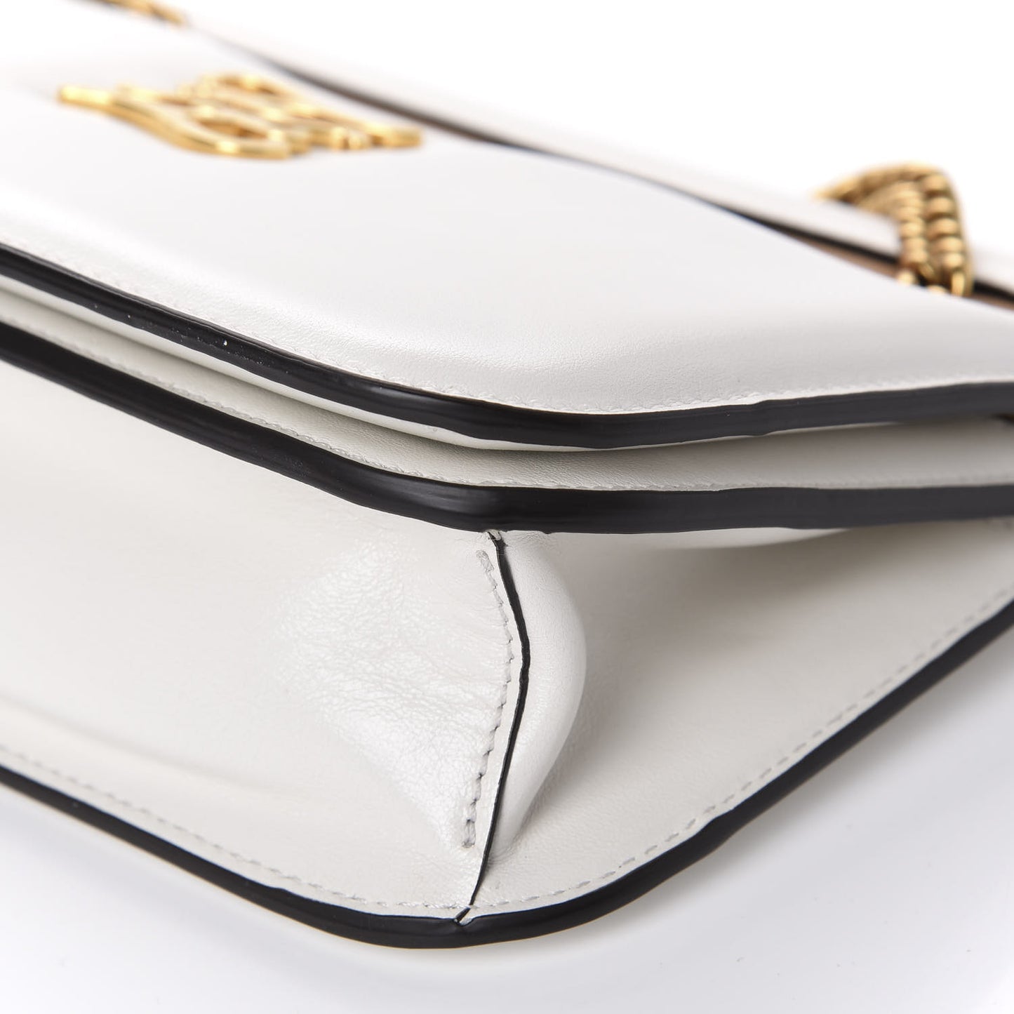 Vitello Glacier Karligraphy Pocket Shoulder Bag White Ice Black