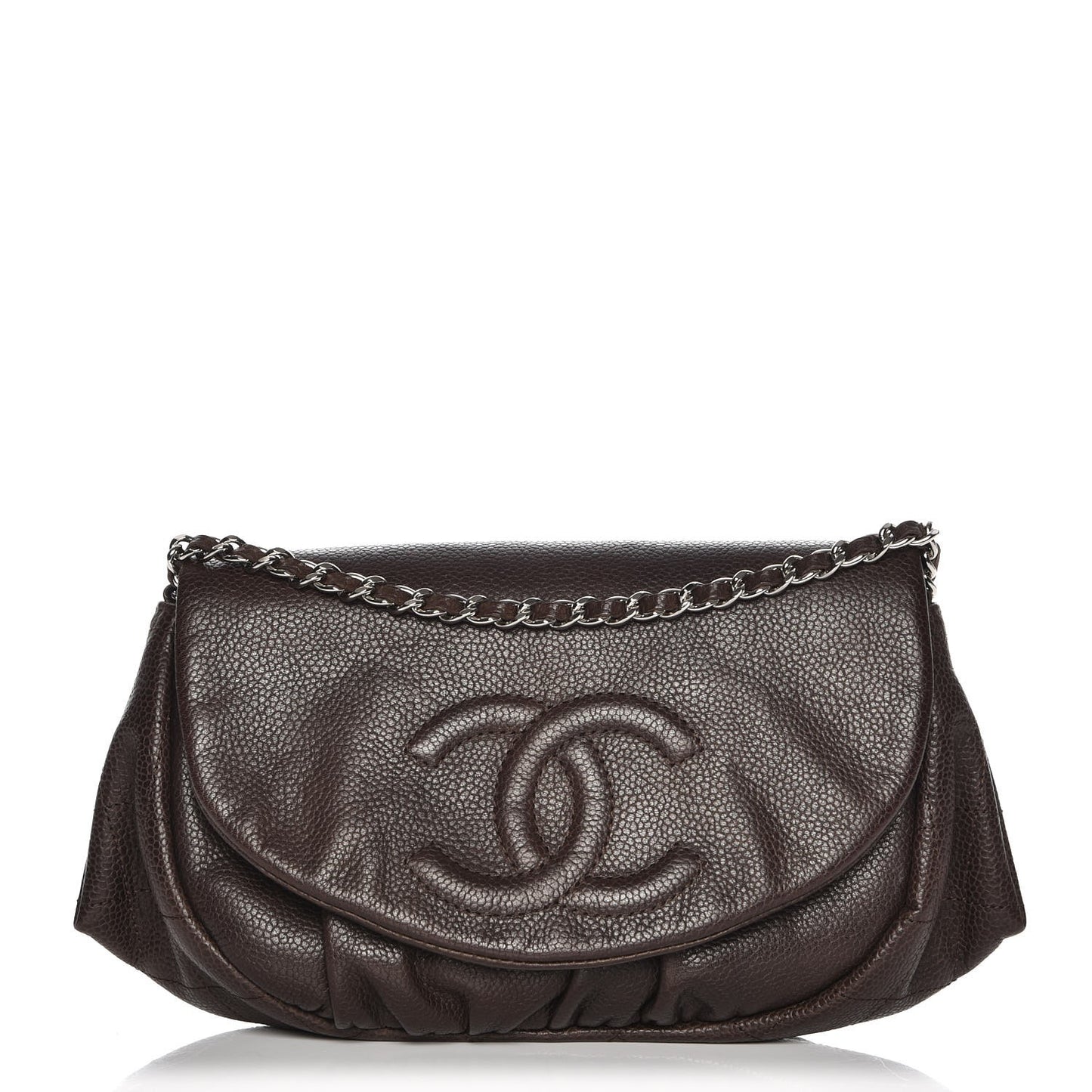 Caviar Half Moon Wallet On Chain WOC Dark Brown