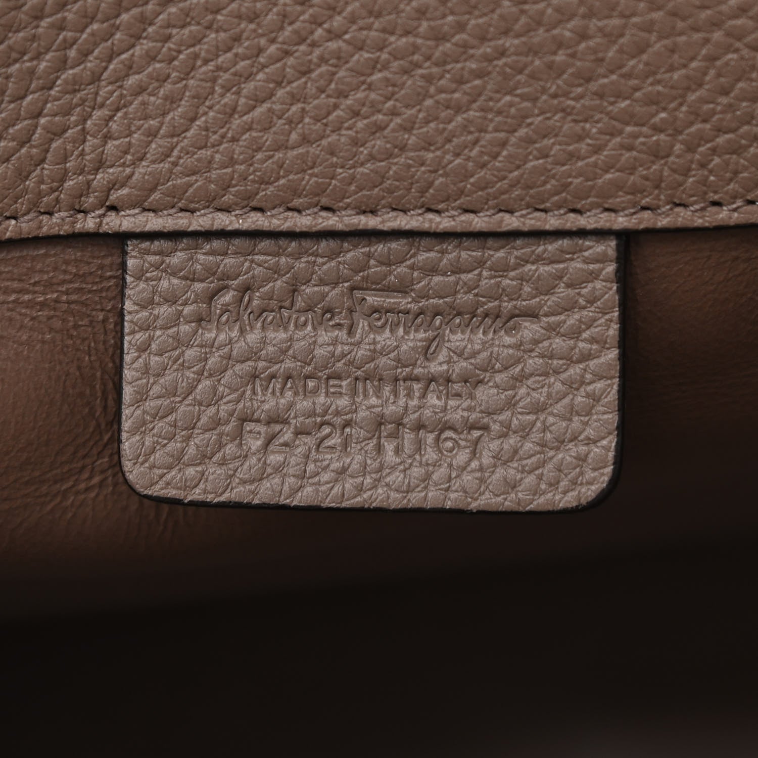 Salvatore Ferragamo Hammered Calfskin Medium Studio Bag Caraway Seed 6 of 10