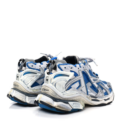 Balenciaga Mesh Rubber Distressed Womens Runner Sneakers 38 Navy White Black Grey 4 of 8