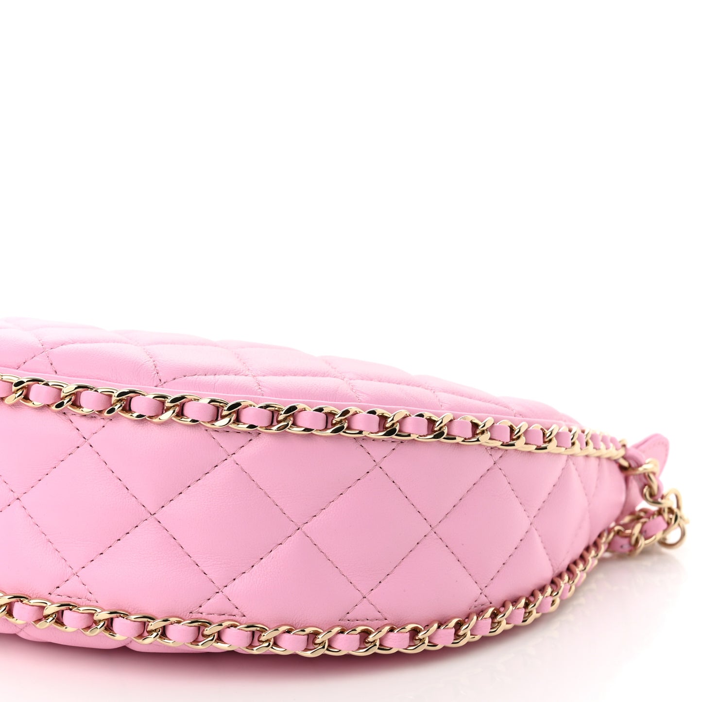 Lambskin Quilted Small Hobo Bag Pink