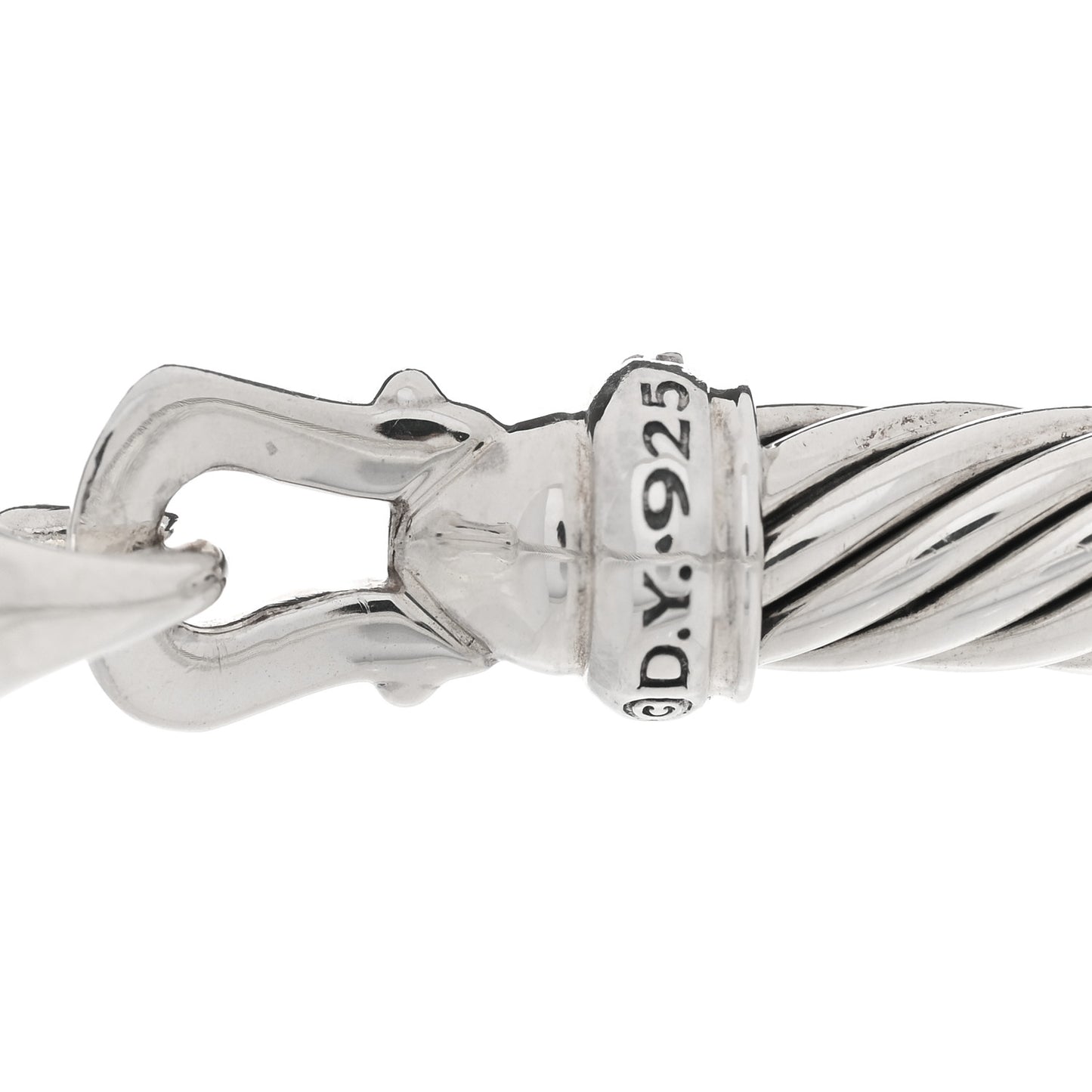 Sterling Silver Diamond 5mm Cable Buckle Bracelet