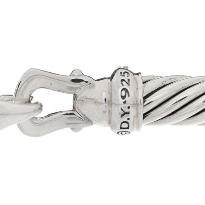 David Yurman Sterling Silver Diamond 5mm Cable Buckle Bracelet 3 of 3