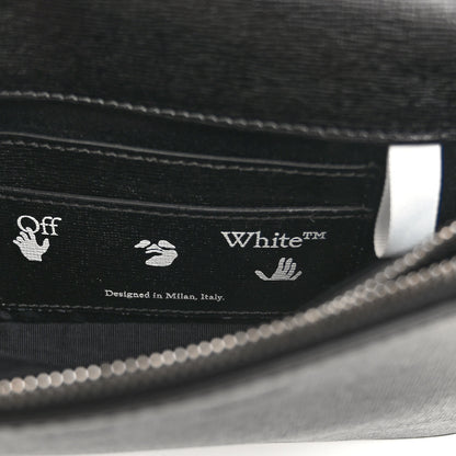 Off-White Saffiano Striped Mini Diag Binder Clip Bag Black White Yellow 6 of 9