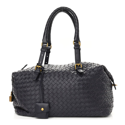 Bottega Veneta Nappa Intrecciato Boston Ink Aubergine 1 of 8