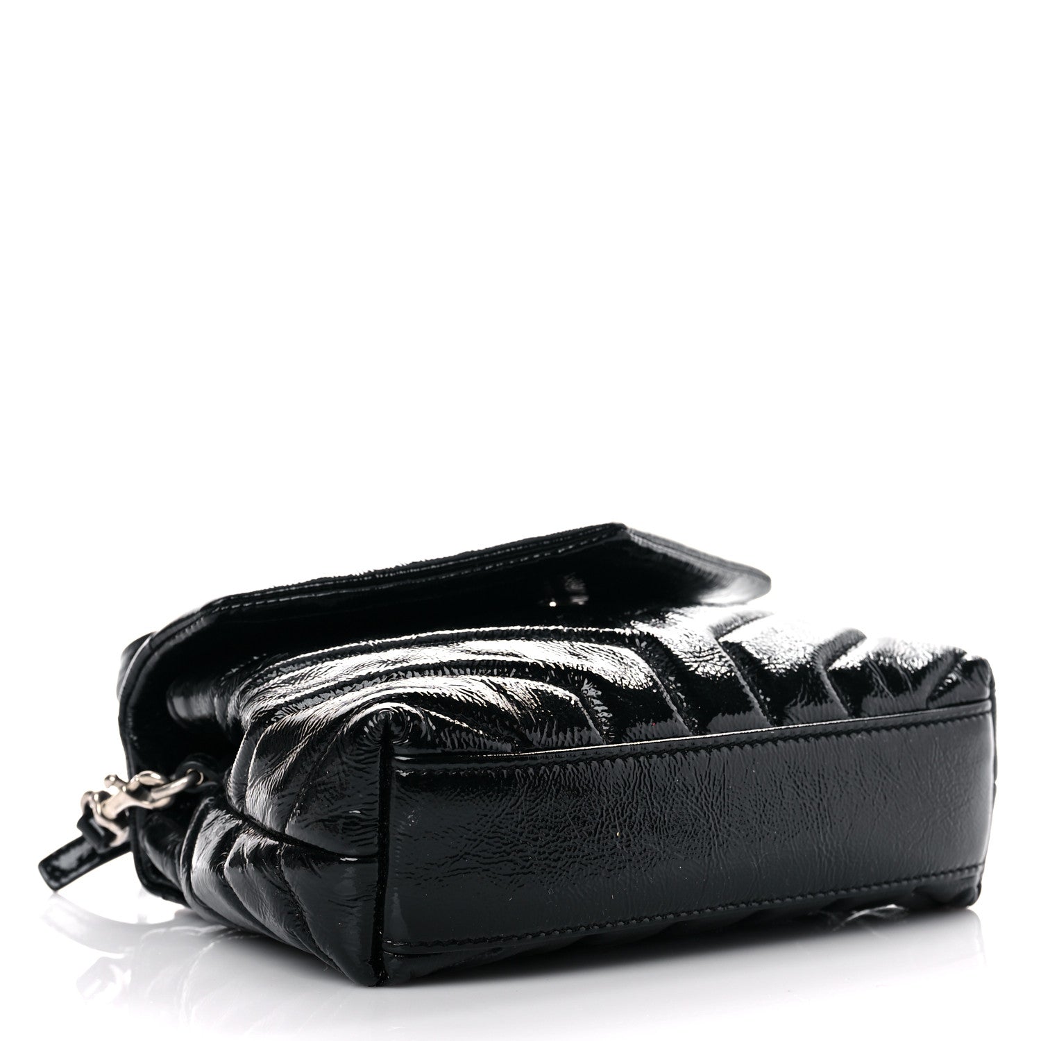 Saint Laurent Patent Y Quilted Monogram Toy Loulou Crossbody Bag Black 5 of 13