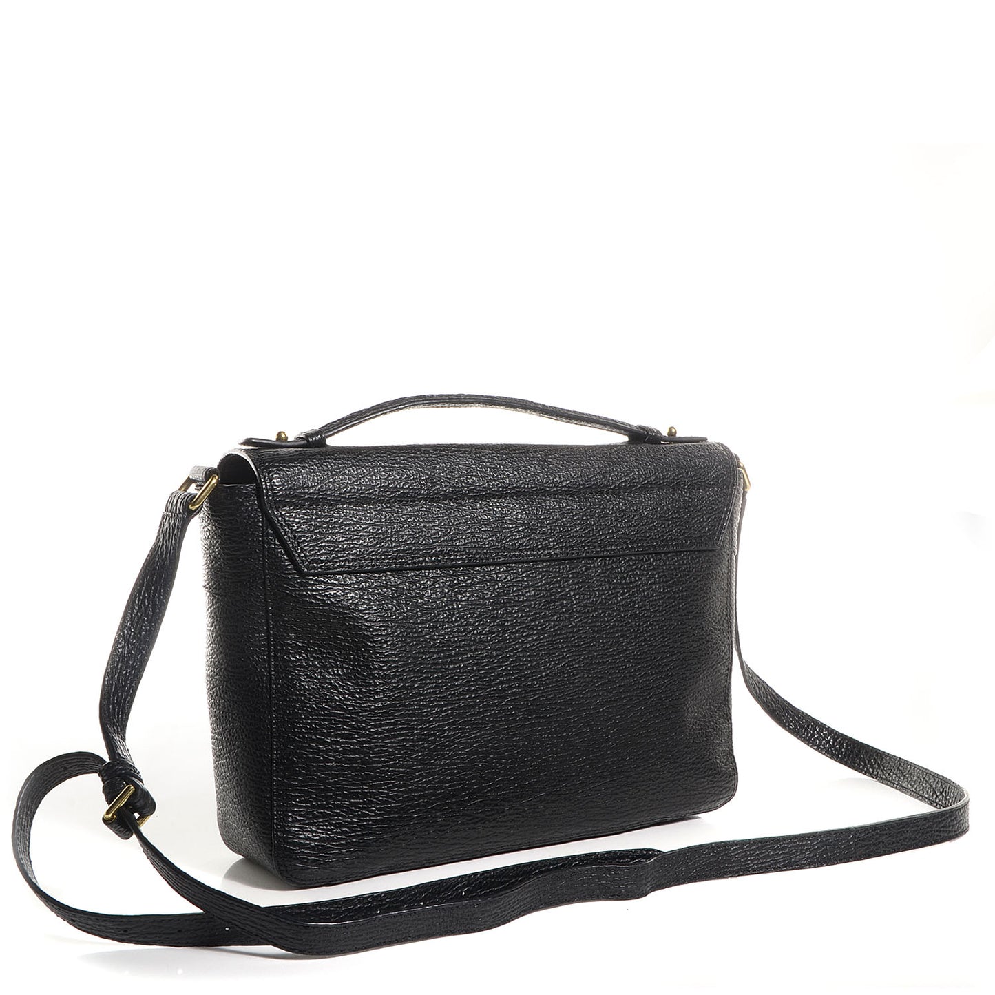 3.1 Shark Embossed Leather Pashli Messenger Black
