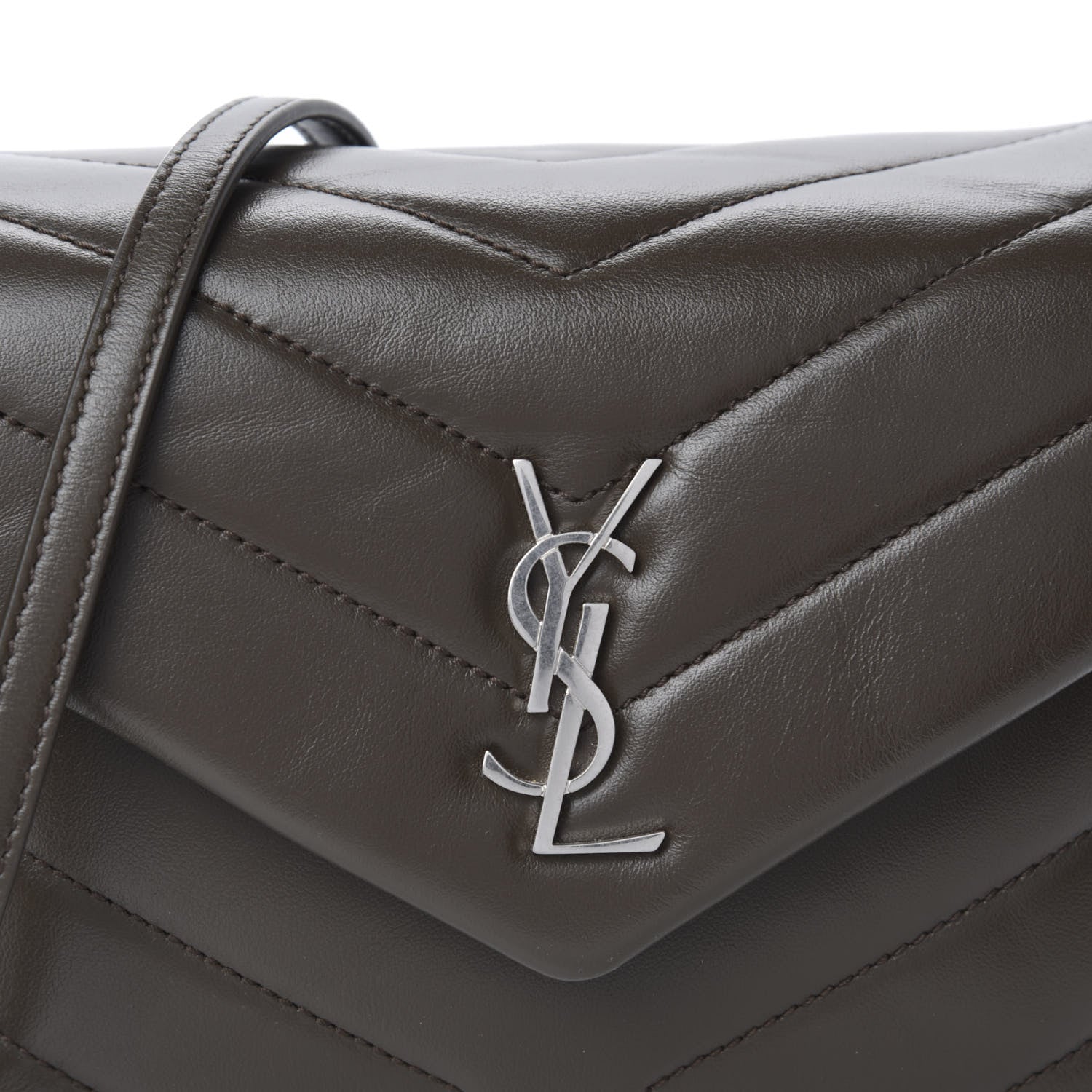 Saint Laurent Calfskin Y Quilted Monogram Toy Loulou Crossbody Bag Faggio 11 of 11