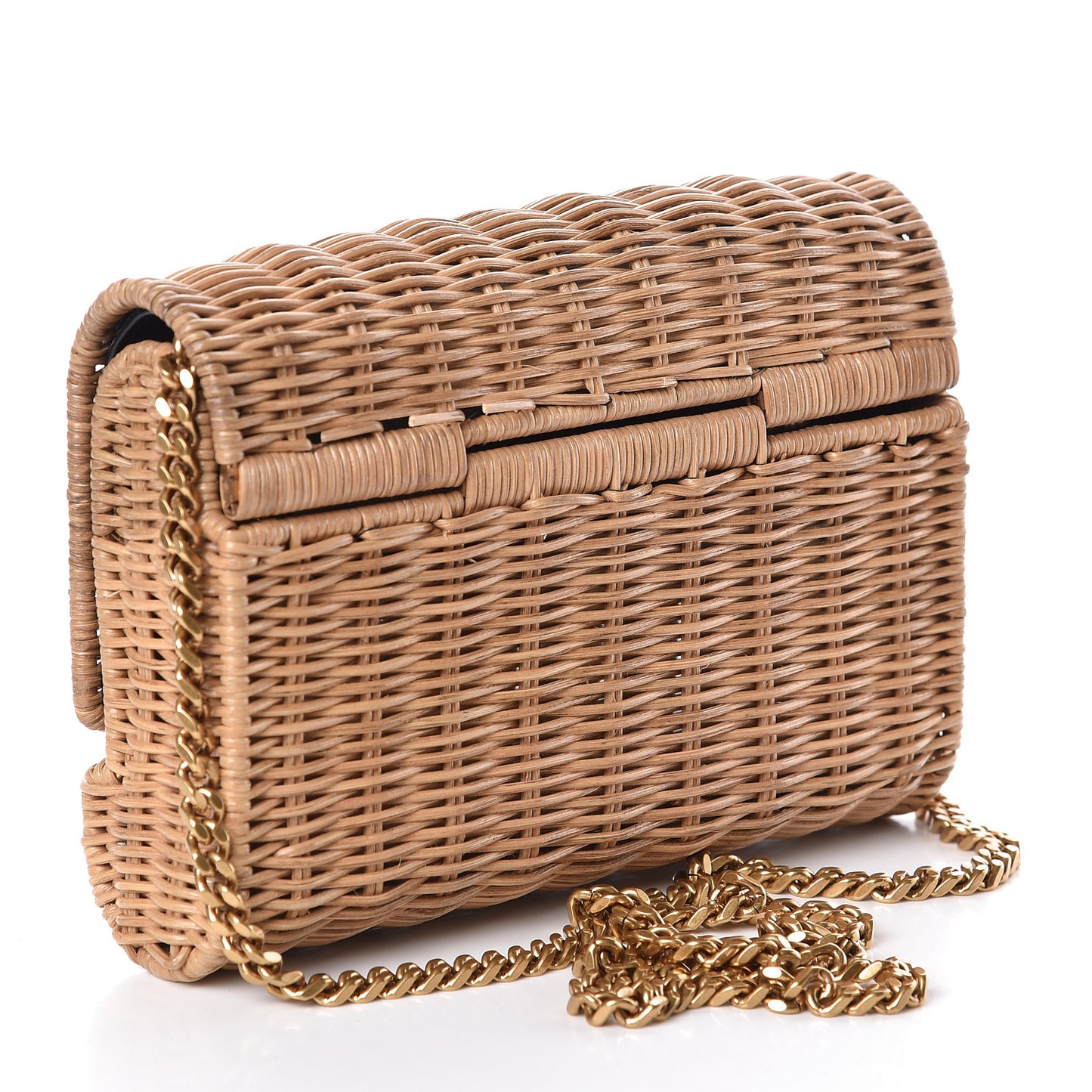 Wicker Small Monogram Kate Satchel Naturale