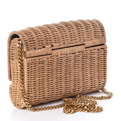 Saint Laurent Wicker Small Monogram Kate Satchel Naturale 3 of 10