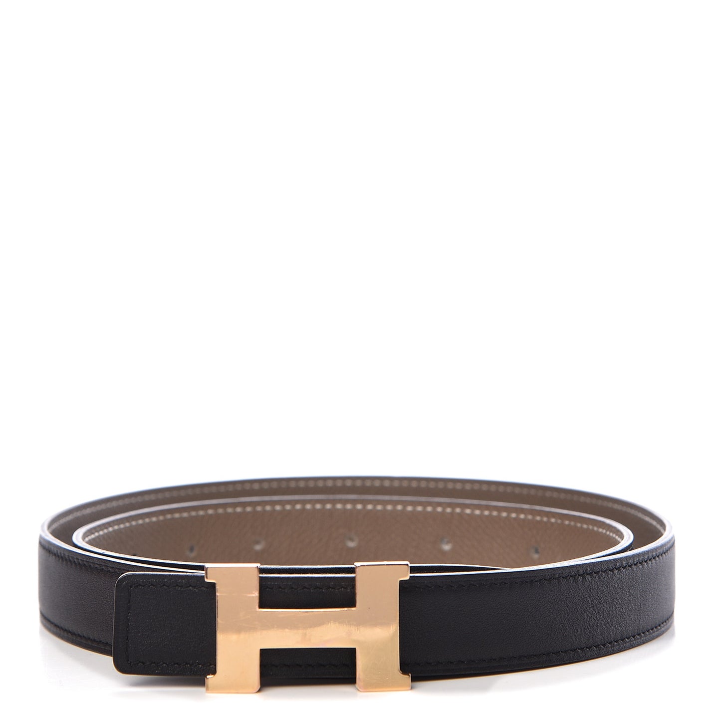 Swift Epsom 24mm Mini Constance H Belt 90 Black Etoupe