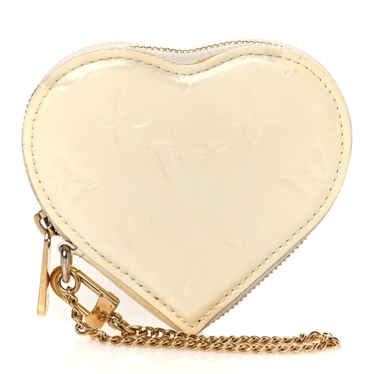 Vernis Heart Coin Purse Blanc Corail