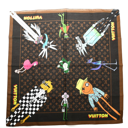 Louis Vuitton Cotton Silk Monogram LV Friends Face Mask Bandana Set Brown 3 of 5