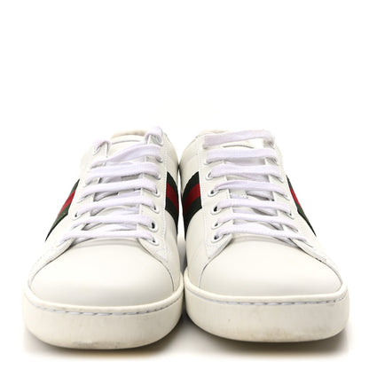 Gucci Calfskin Ayers Bee Embroidered Womens Ace Sneakers 39.5 White Red Flame Green 3 of 9
