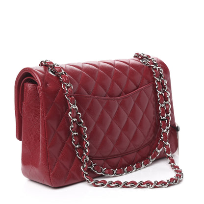 Chanel Caviar Quilted Medium Double Flap Dark Red 3 of 13