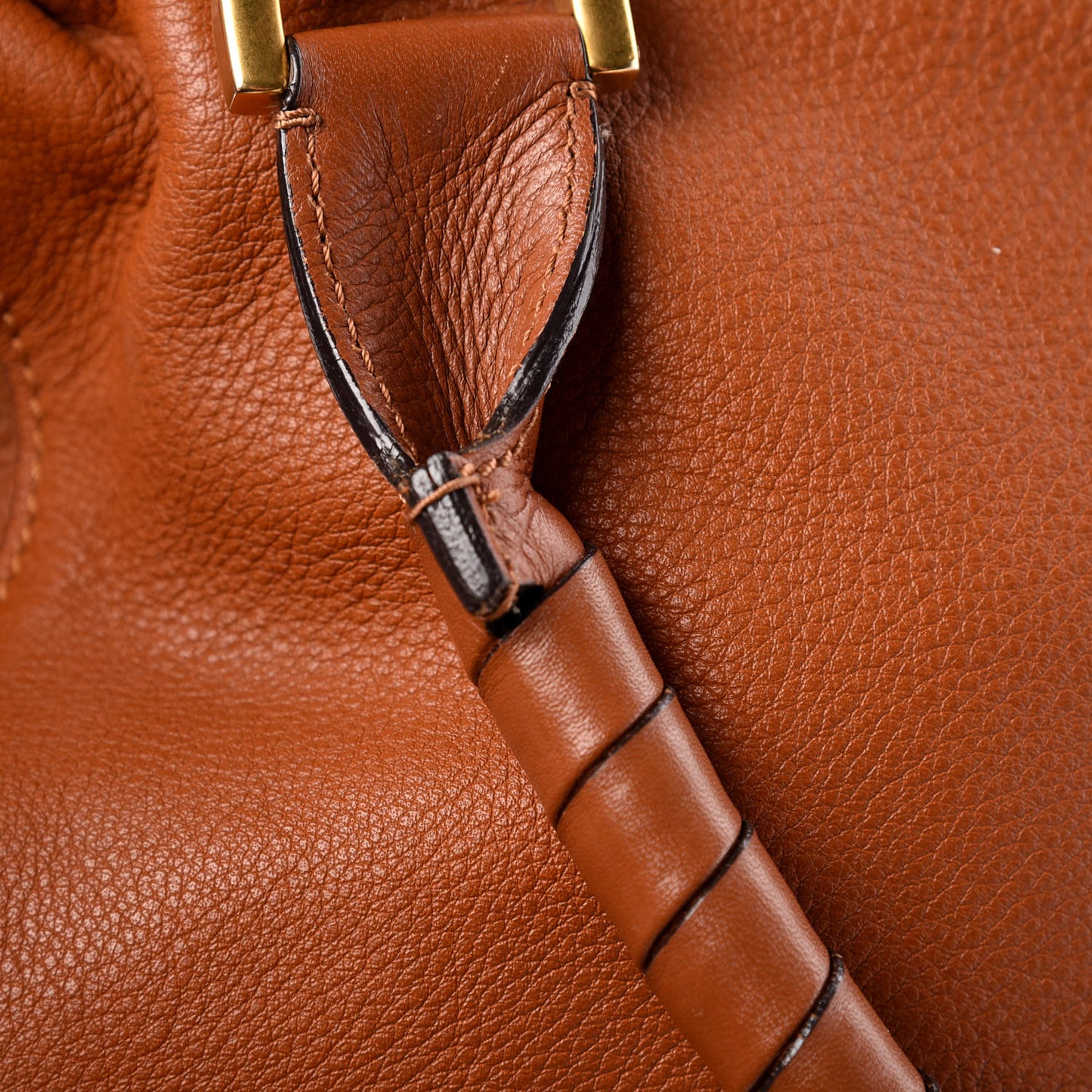 Calfskin Large Marcie Satchel Tan