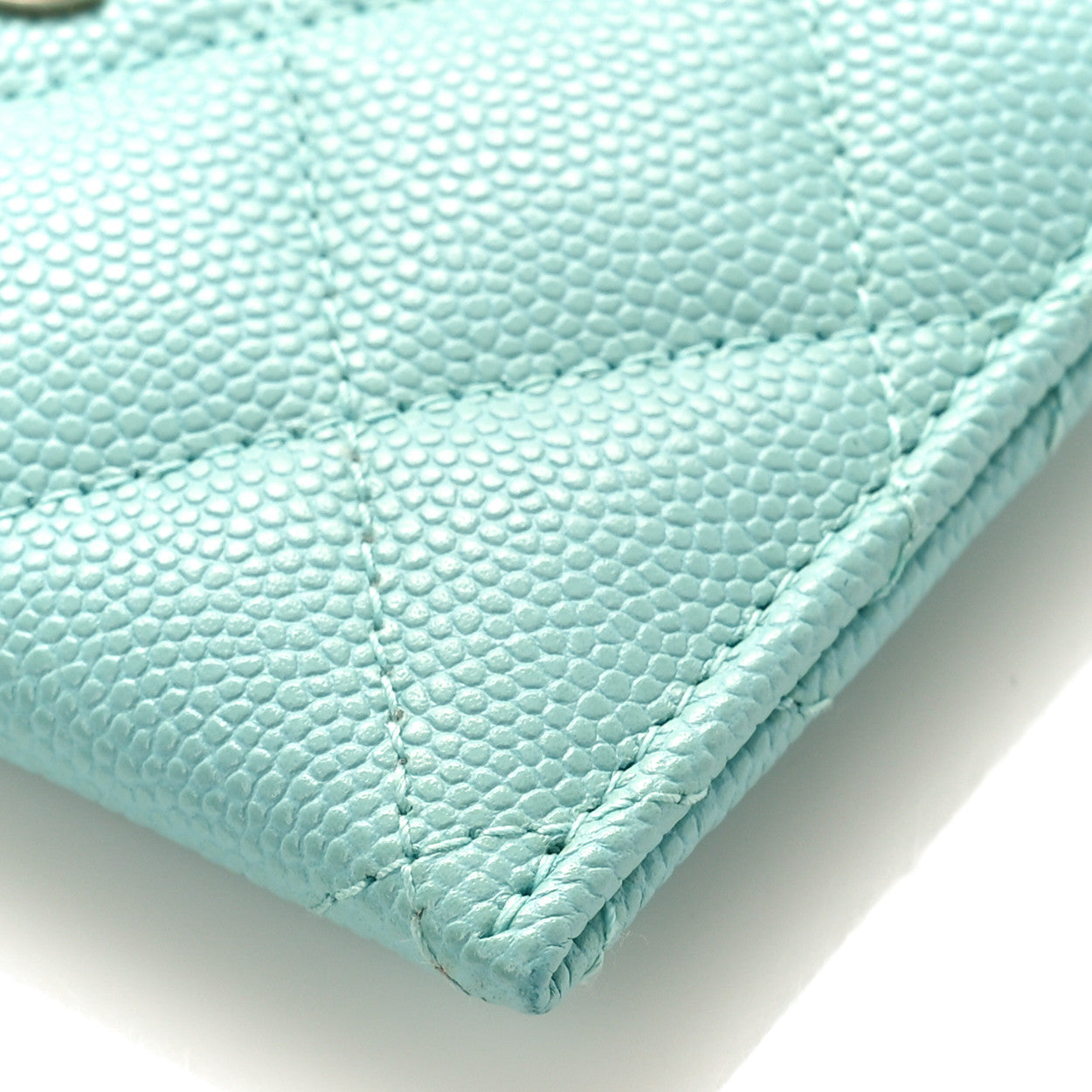 Chanel Caviar Quilted Card Holder Light Blue 9 of 10