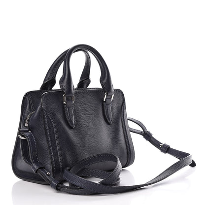 Alexander McQueen Pebbled Calfskin Mini Padlock Navy 3 of 11