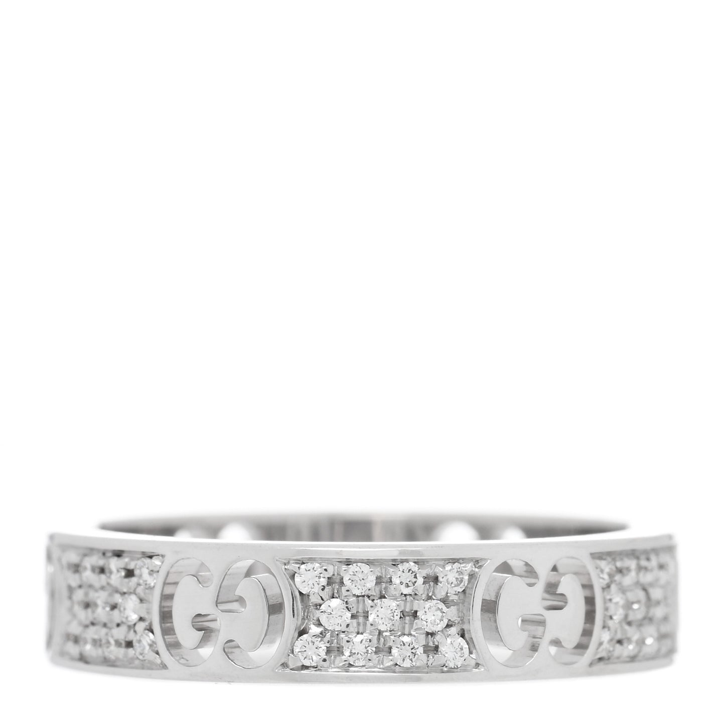 18K White Gold Diamond Icon Stardust Band Ring 53 6.5