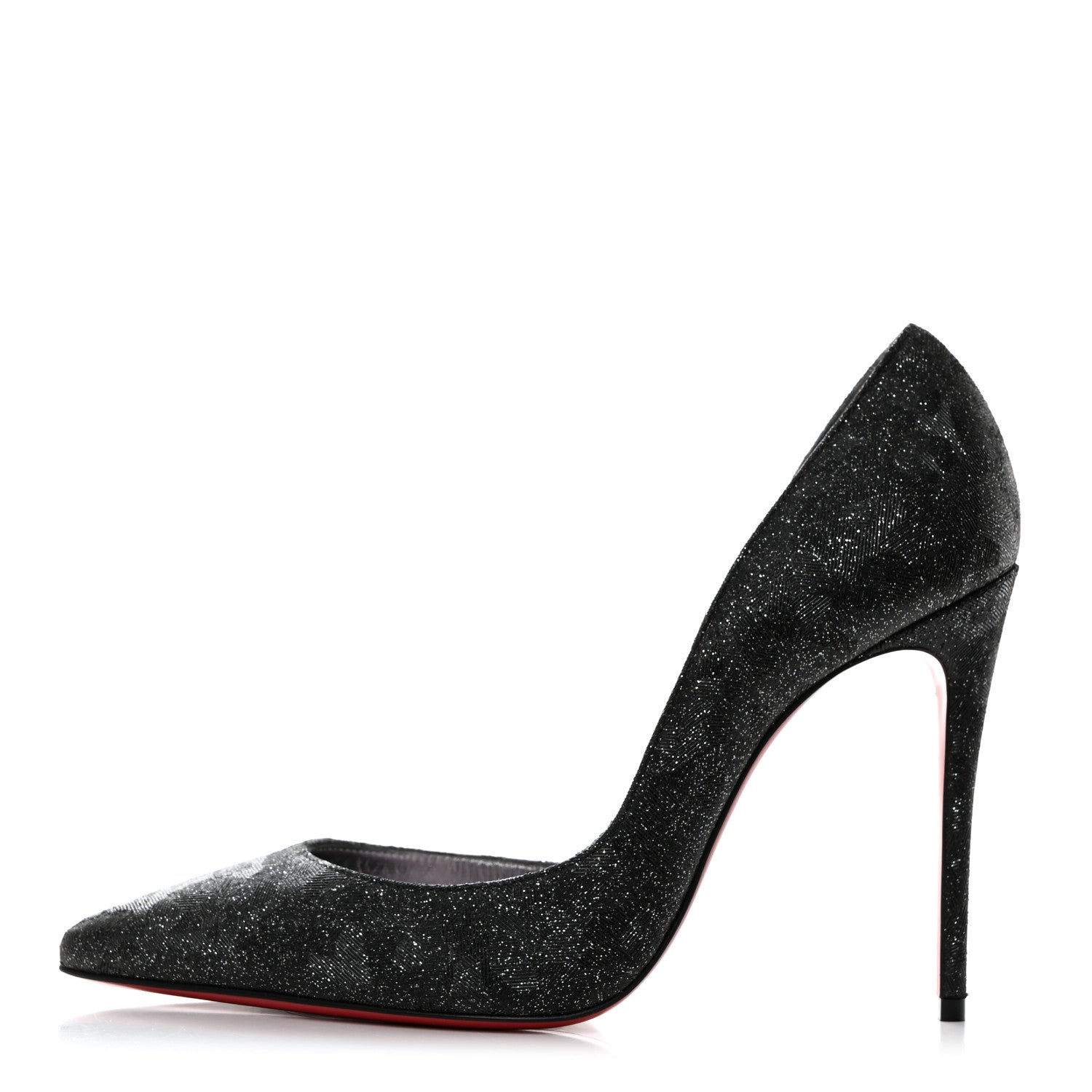 Christian Louboutin Glitter Iriza Kid Flinstar 100 Pumps 37 Black 1 of 8