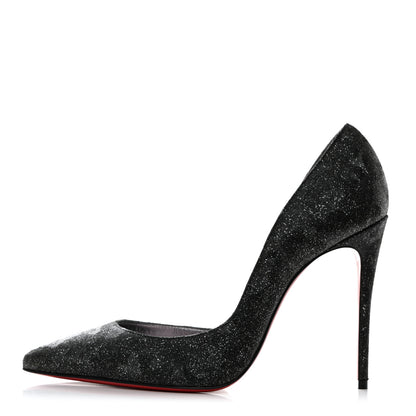 Christian Louboutin Glitter Iriza Kid Flinstar 100 Pumps 37 Black 1 of 8
