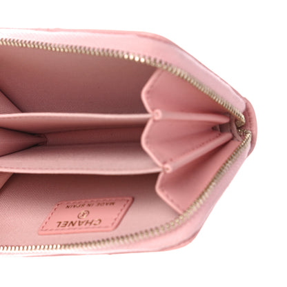 Chanel Lambskin Quilted Chanel 19 Zip Around Coin Purse Wallet Light Pink 5 of 11