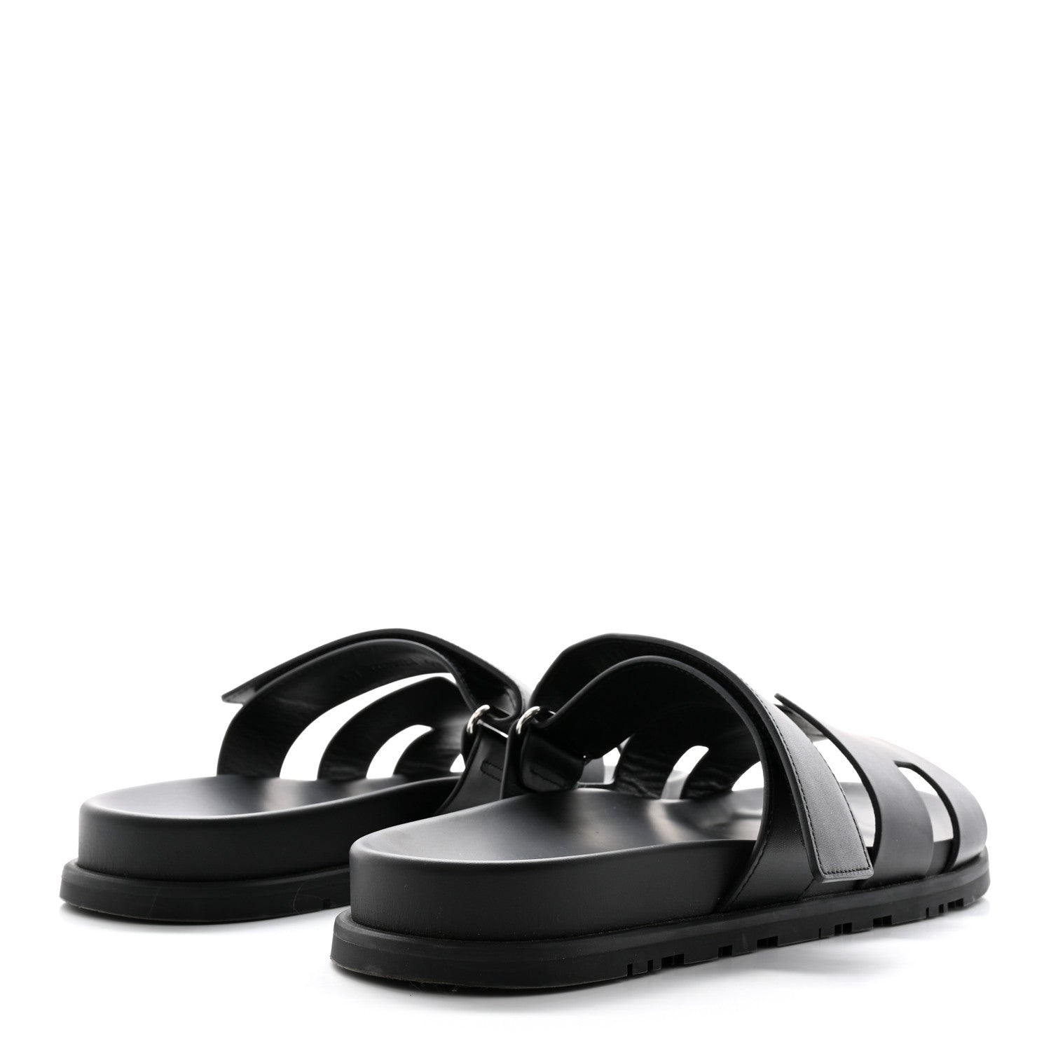 Hermes Calfskin Mens Chypre Sandals 44.5 Black 4 of 11