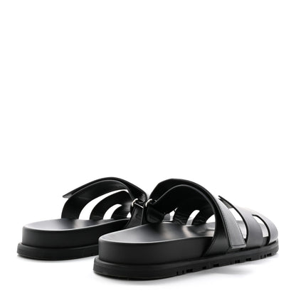 Hermes Calfskin Mens Chypre Sandals 44.5 Black 4 of 11