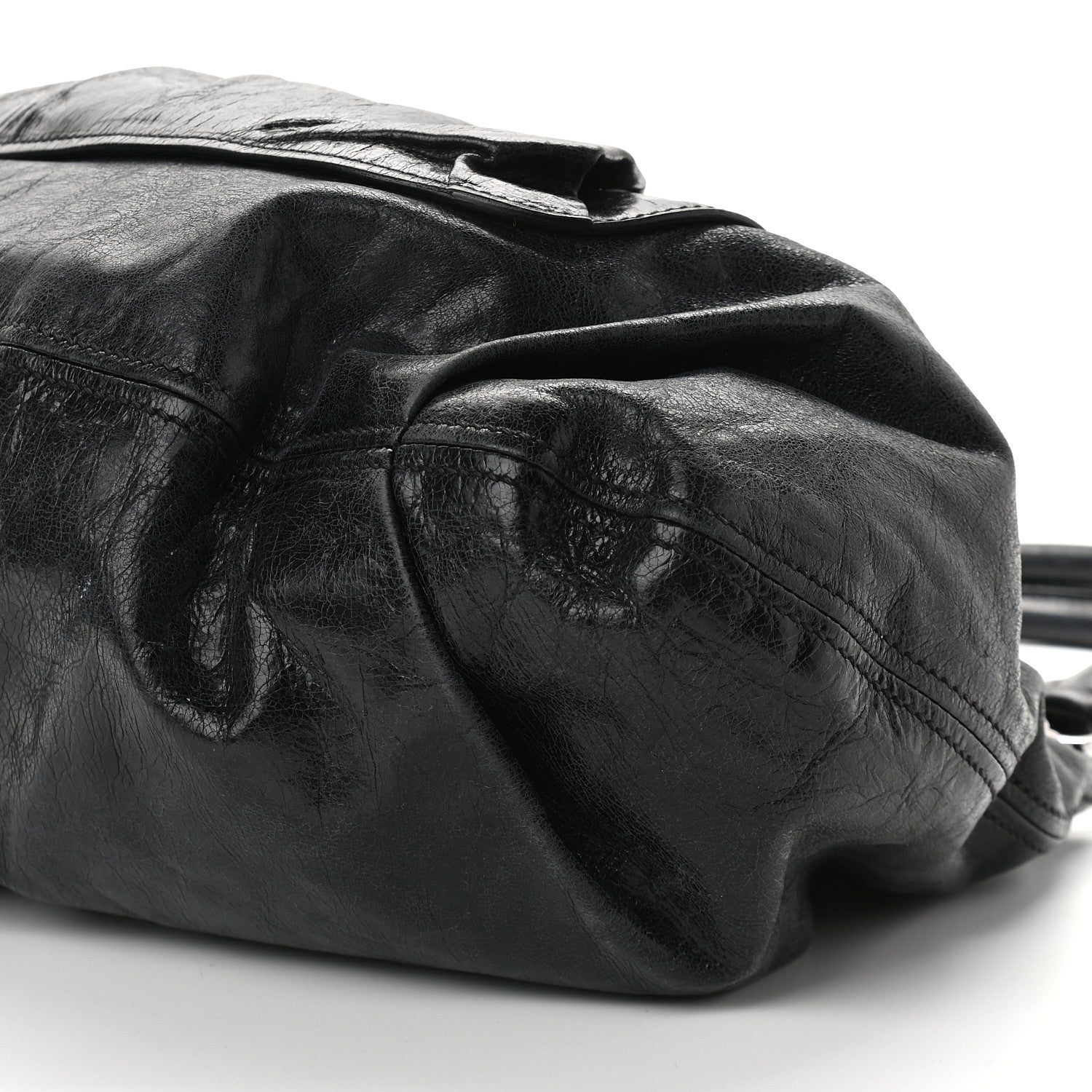 Miu Miu Vitello Lux Gathered Hobo Black 8 of 9
