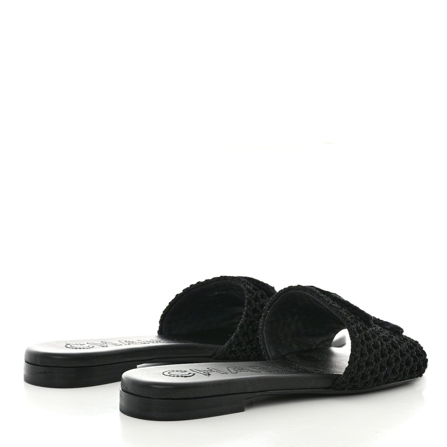 Chanel Crochet CC Mules Sandals 38 Black 4 of 9