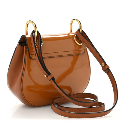 Chloe Patent Calfskin Mini Drew Bijou Shoulder Bag Caramel 3 of 13