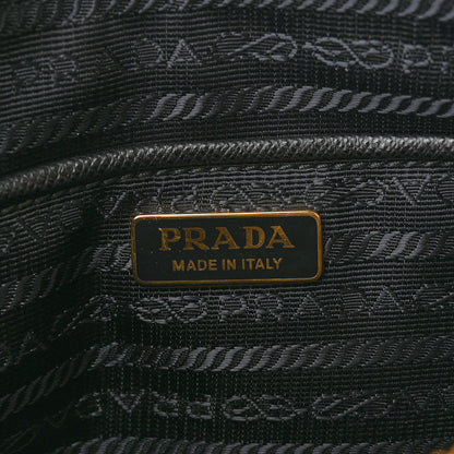 Prada Metallic Saffiano Small Flat Pouch Antico Mordore 6 of 10