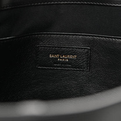 Saint Laurent Calfskin Raffia Medium Shopper Tote Black 6 of 10