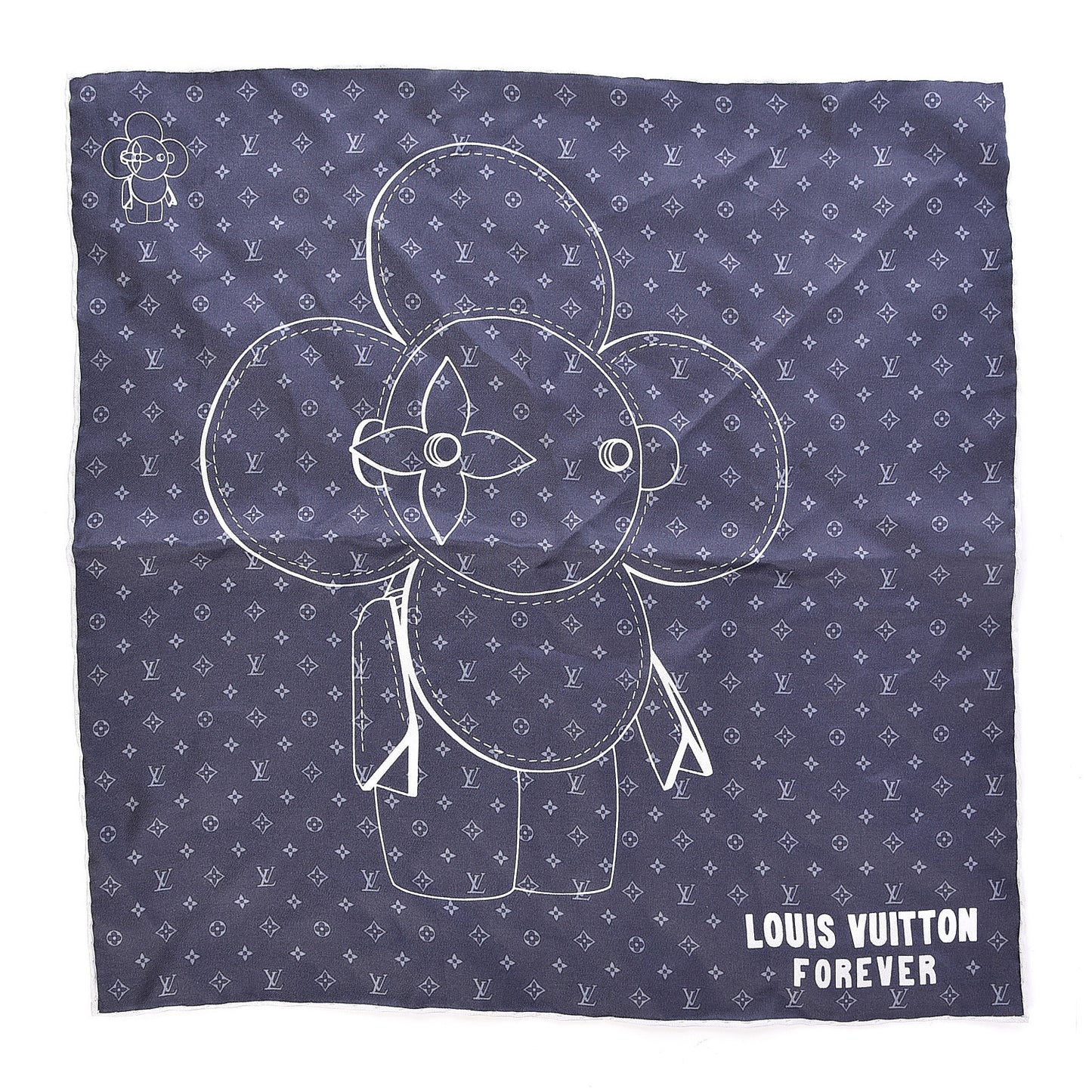Silk Monogram Vivienne Pocket Square
