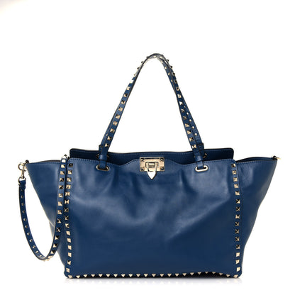 Valentino Garavani Vitello Medium Rockstud Tote Peacock 1 of 18