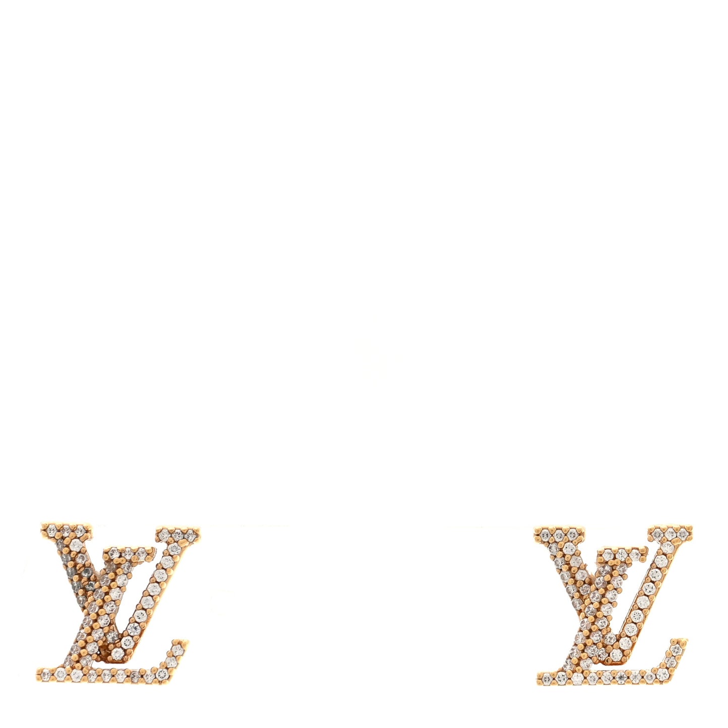 Metal Crystal LV Iconic Earrings Gold