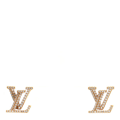 Louis Vuitton Metal Crystal LV Iconic Earrings Gold 1 of 5